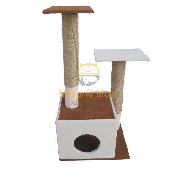two tower with a home scratcher