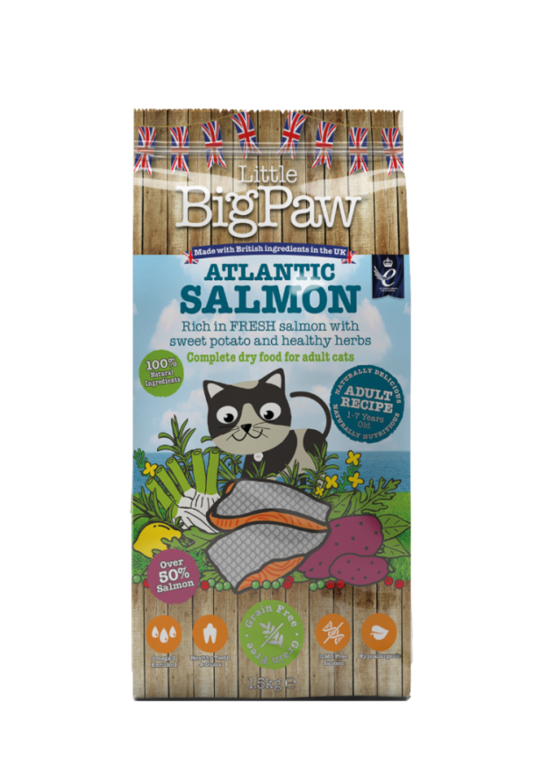 LITTLE BIG PAW Atlantic Salmon Complete Dry Food for Adult Cats 1.5kg