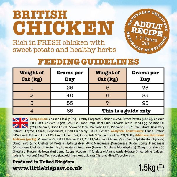 LITTLE BIG PAW British Chicken Complete Dry Food for Adult Cats 1.5kg - Image 5