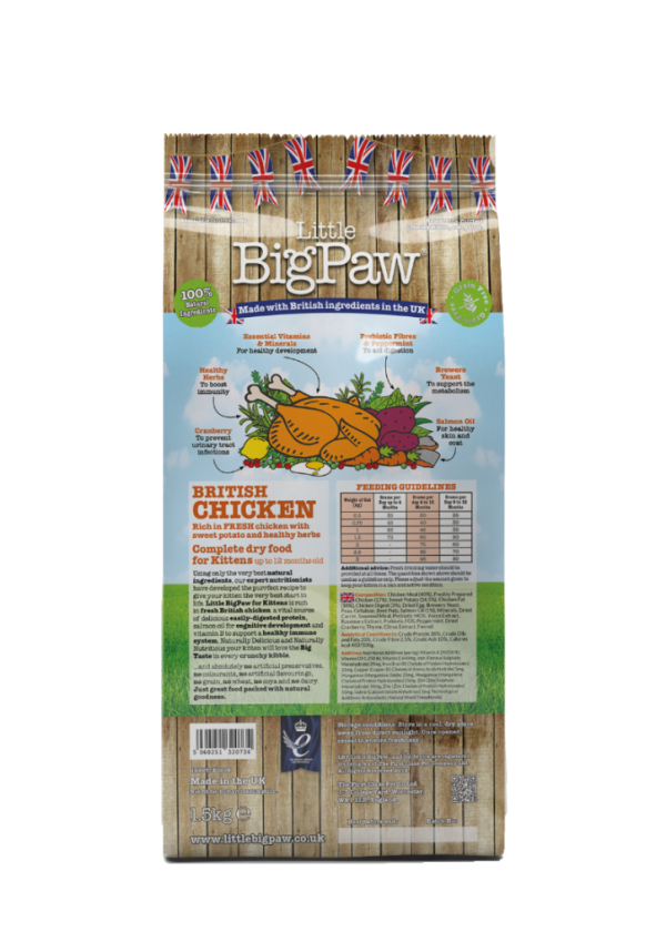 LITTLE BIG PAW British Chicken Complete Dry Food for Kittens 1.5kg - Image 6