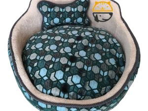 OVALE GREEN BED WITH BONE