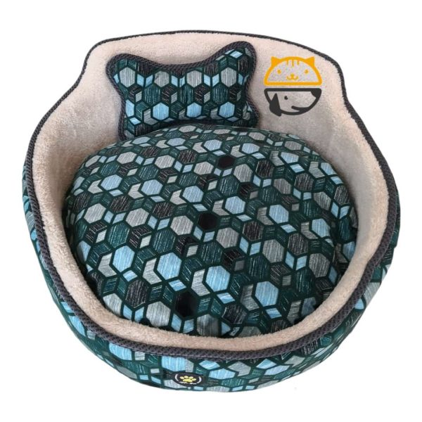 OVALE GREEN BED WITH BONE
