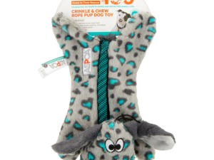 ASPCA Crinkle & Chew Rope Pup, Squeaky Dog Toy