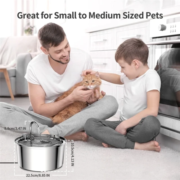 FAUCET STYLE STAINLESS STEEL PET FOUNTAIN 3.2 L - Image 4