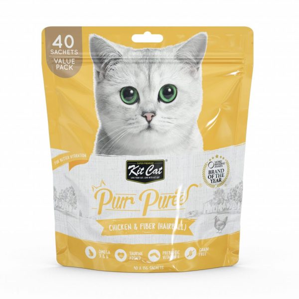 Kit Cat Purr Puree Value Pack – Chicken & Fiber (Hairball)