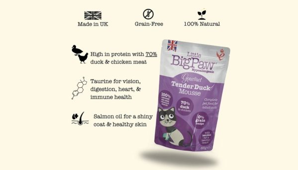 Little Big Paws - Gourmet Tender Duck Mousse For Cats 85g - Image 3