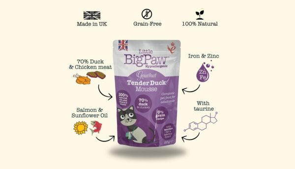 Little Big Paws - Gourmet Tender Duck Mousse For Cats 85g - Image 2