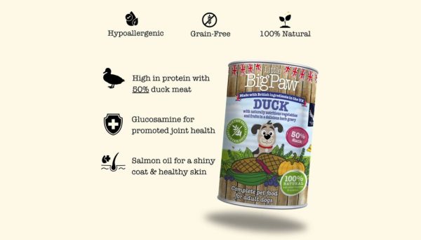 Little Big Paw Duck & Vegetable Wet Food in a Rich Herb Gravy 390g - Image 2