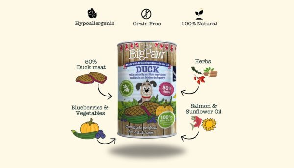 Little Big Paw Duck & Vegetable Wet Food in a Rich Herb Gravy 390g - Image 3